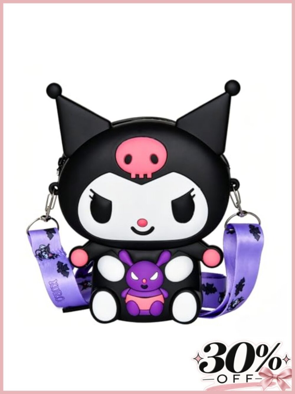 Kawaii Mini Crossbody Bag Silicone Coin Purse with Adjustable Strap